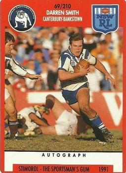 1991 Stimorol NRL #69 Darren Smith Front